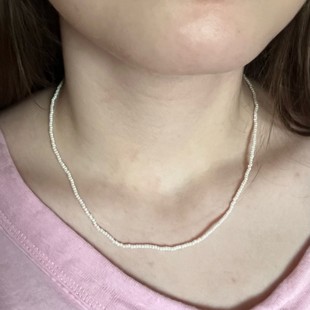 Elegant White Beaded Necklace